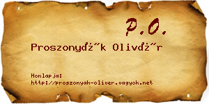 Proszonyák Olivér névjegykártya